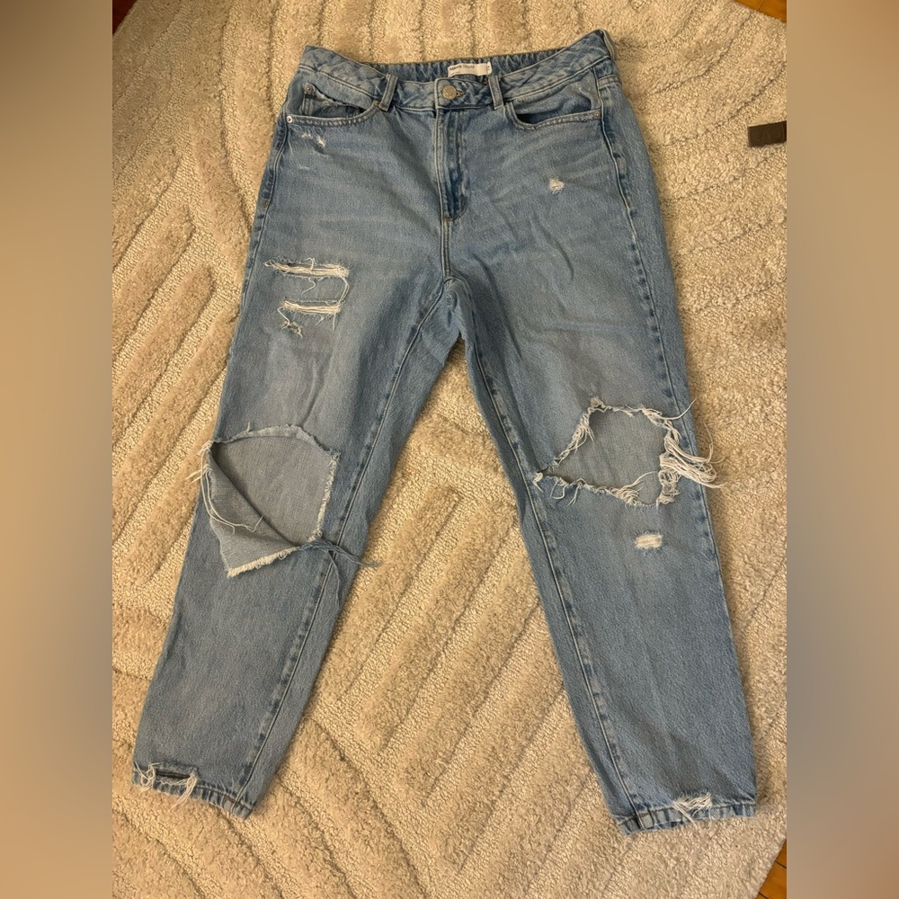 Distressed Garage Mom Jeans, Size 13.